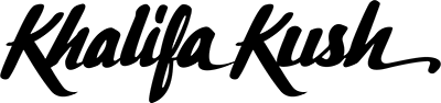 Khalifa Kush logo in black cursive text.