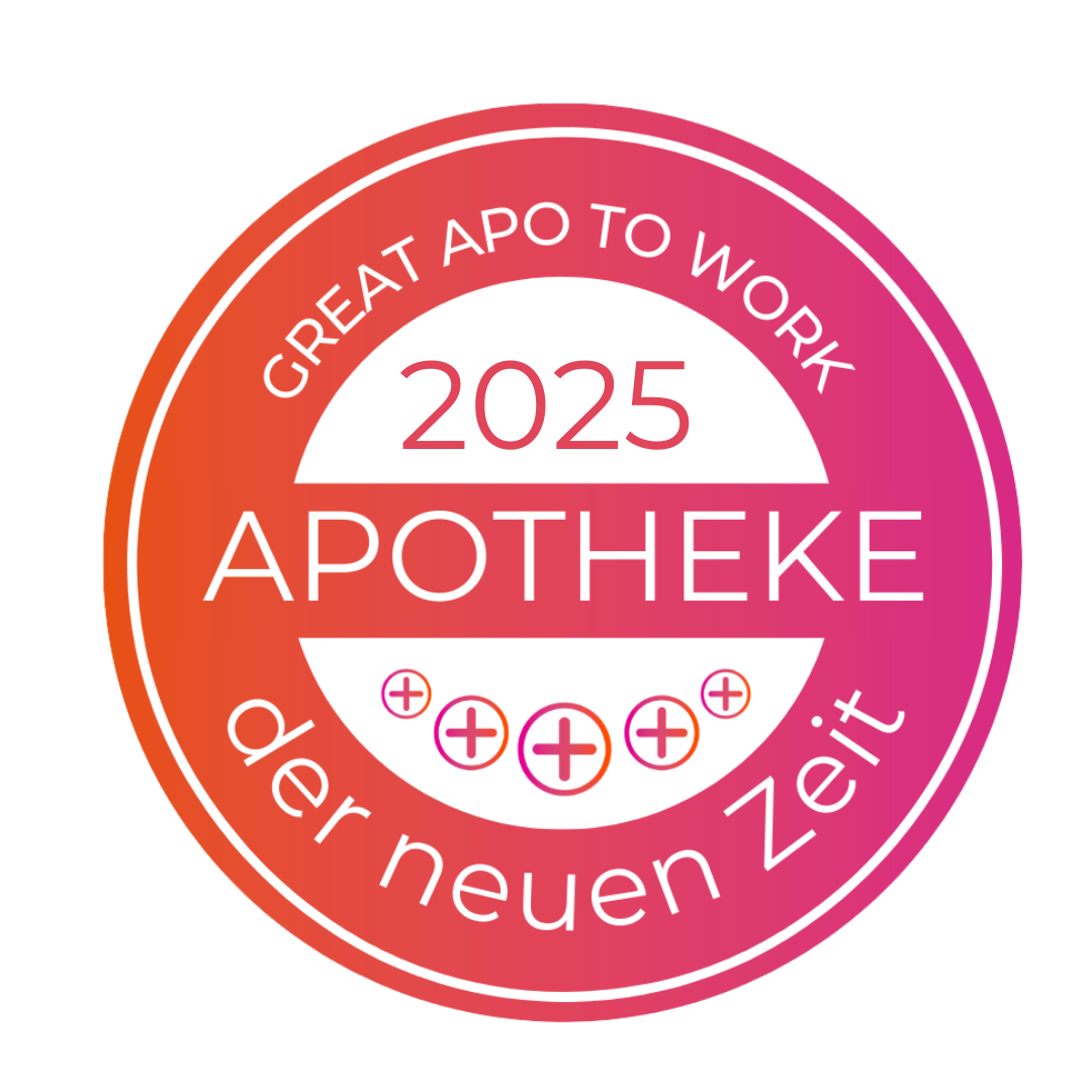 ein sticker auf dem steht: great apo to work 2025 apotheke der neuen zeit