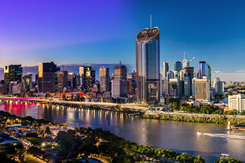 Panoramic Day & Night of Brisbane CBD & South Bank — Studio Curtains & Blinds in Brisbane Southside, QLD