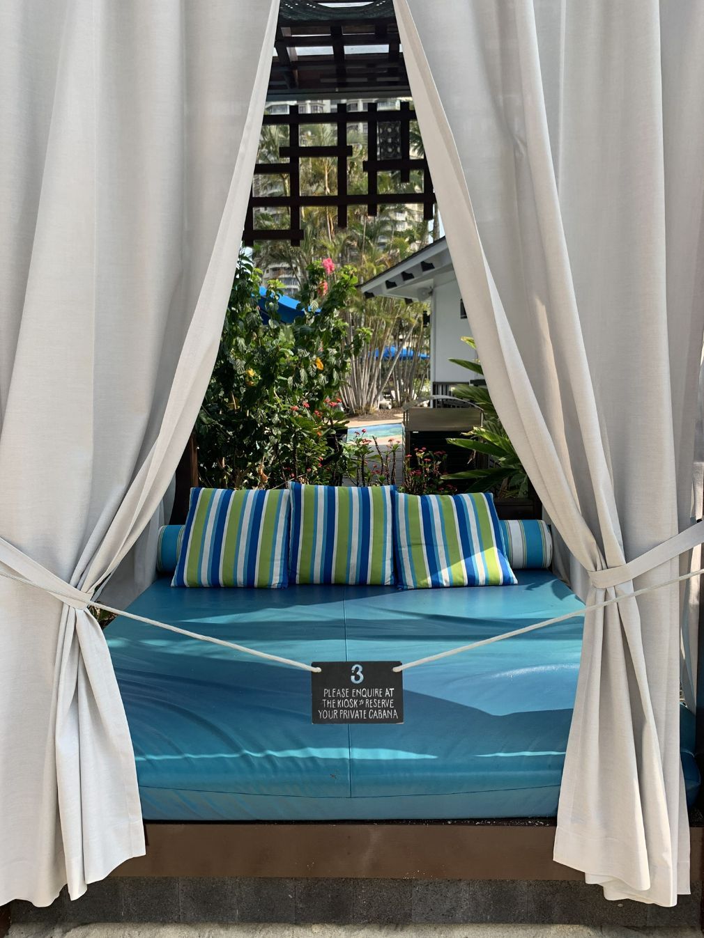 White Curtains On A Cabana — Studio Curtains & Blinds in Brisbane Southside, QLD