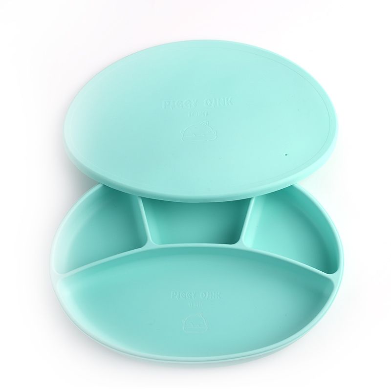 Silicone Baby Food Plates Mint Green