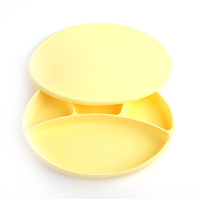 Silicone Baby Food Plates Cream Yellow