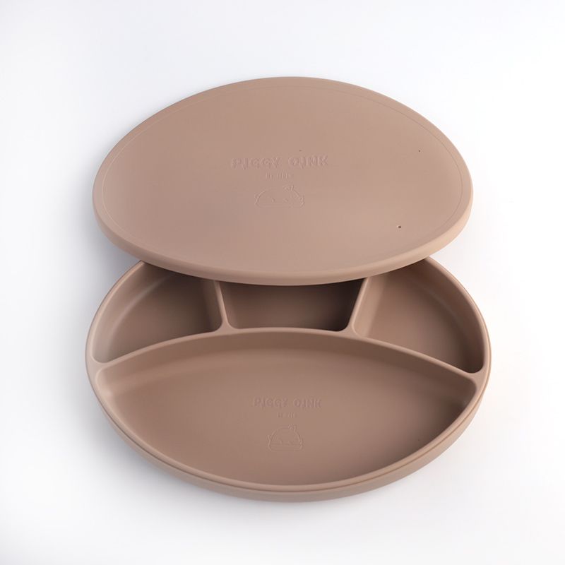 Silicone Baby Food Plates Khaki
