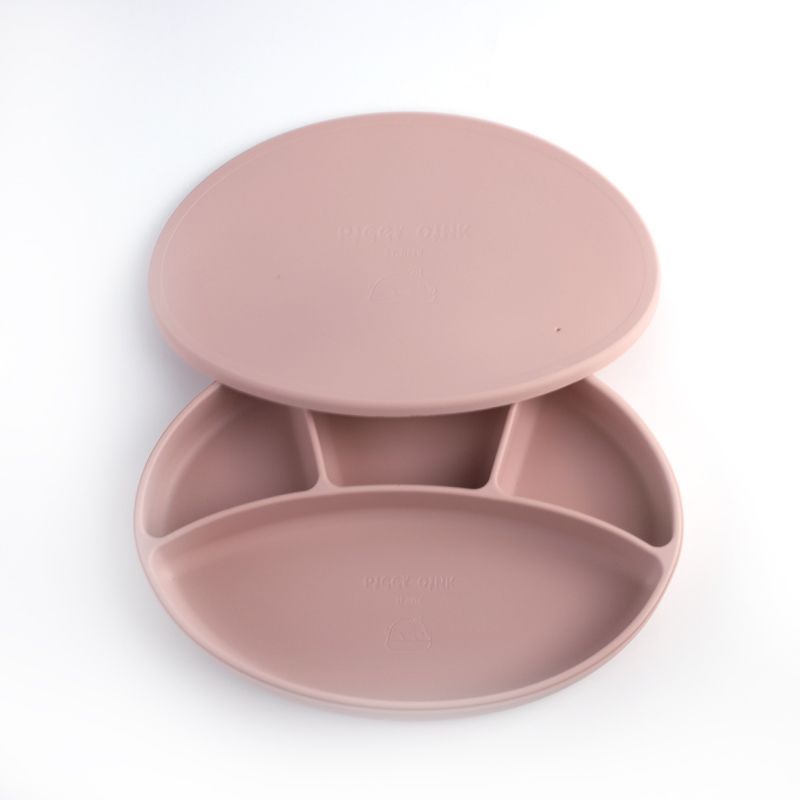 Silicone Baby Food Plates Light Pink