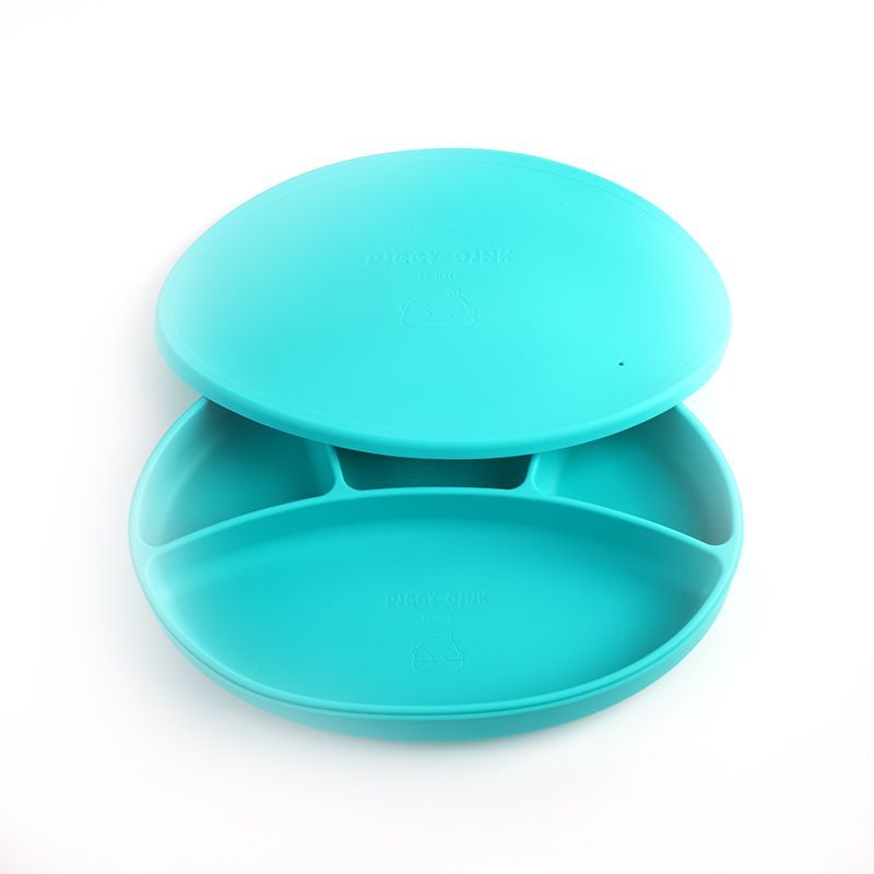Silicone Baby Food Plates Turquoise Green