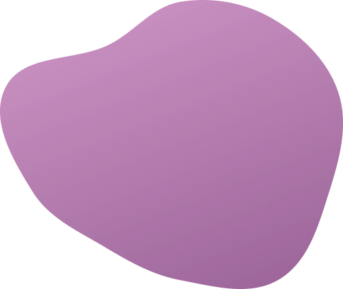 A purple blob is floating in the air on a white background.