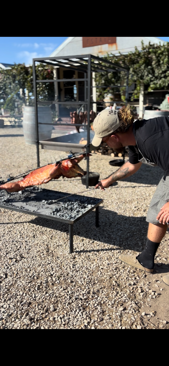 Hanging over coals