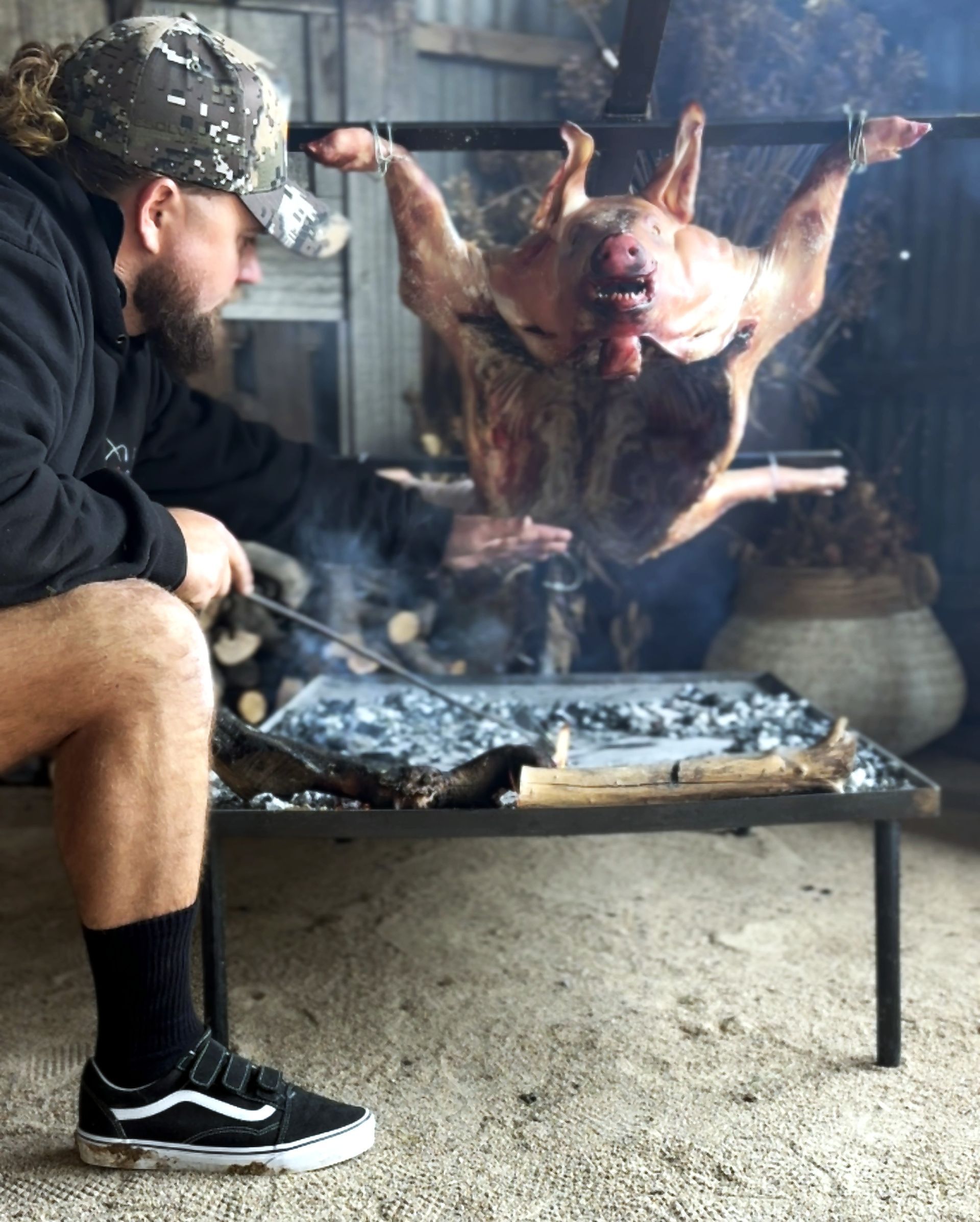Asado cooking