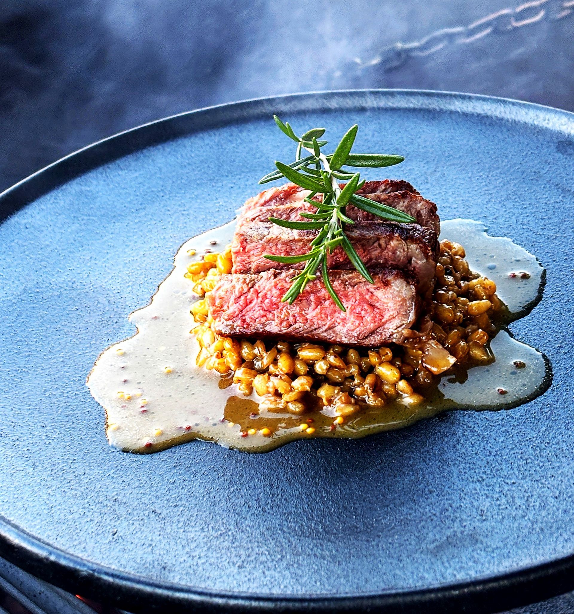 plated steak