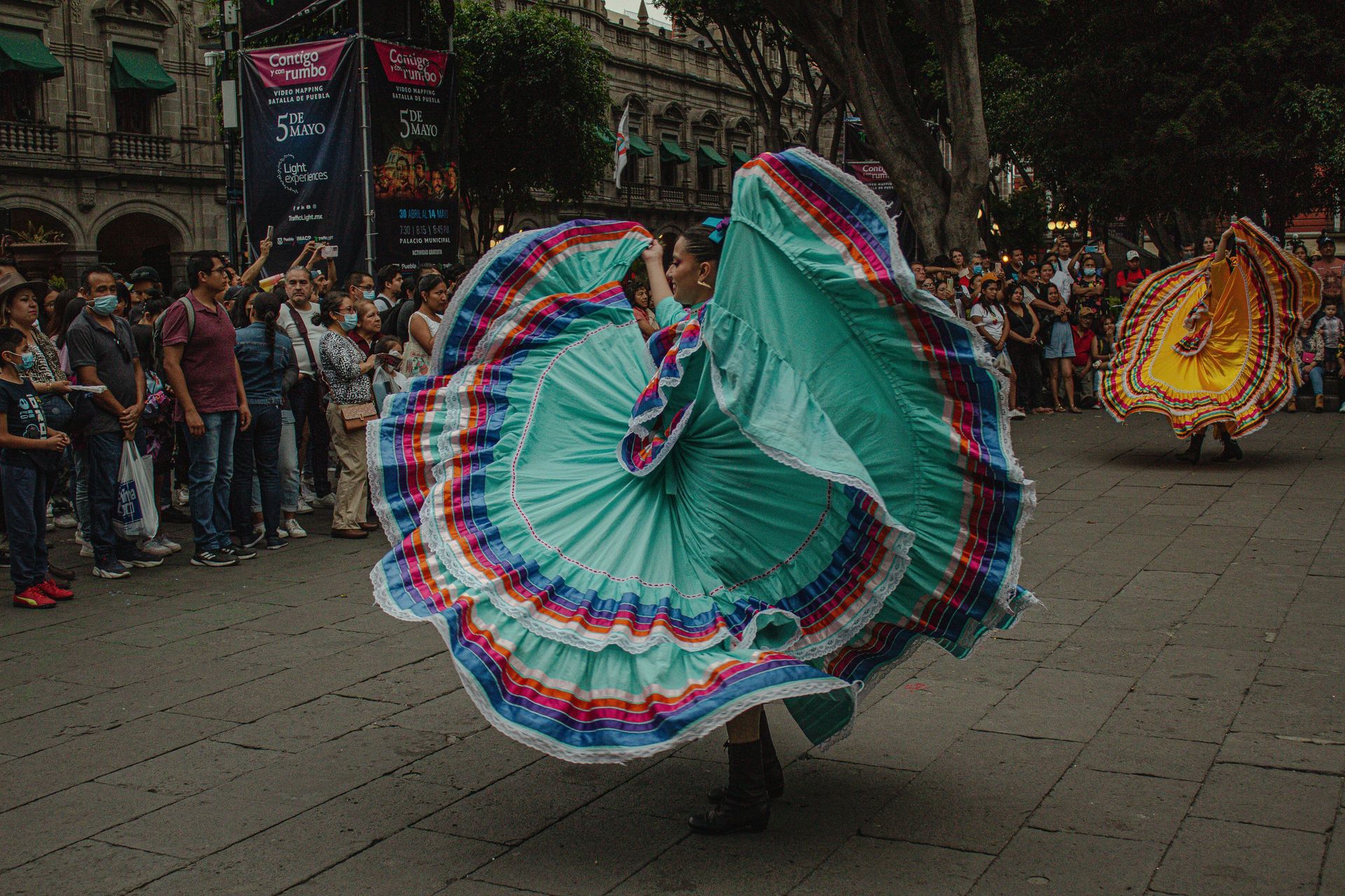 Local street food vendors and families celebrating Mexican culture in Puerto Vallarta Nayarit Mexico