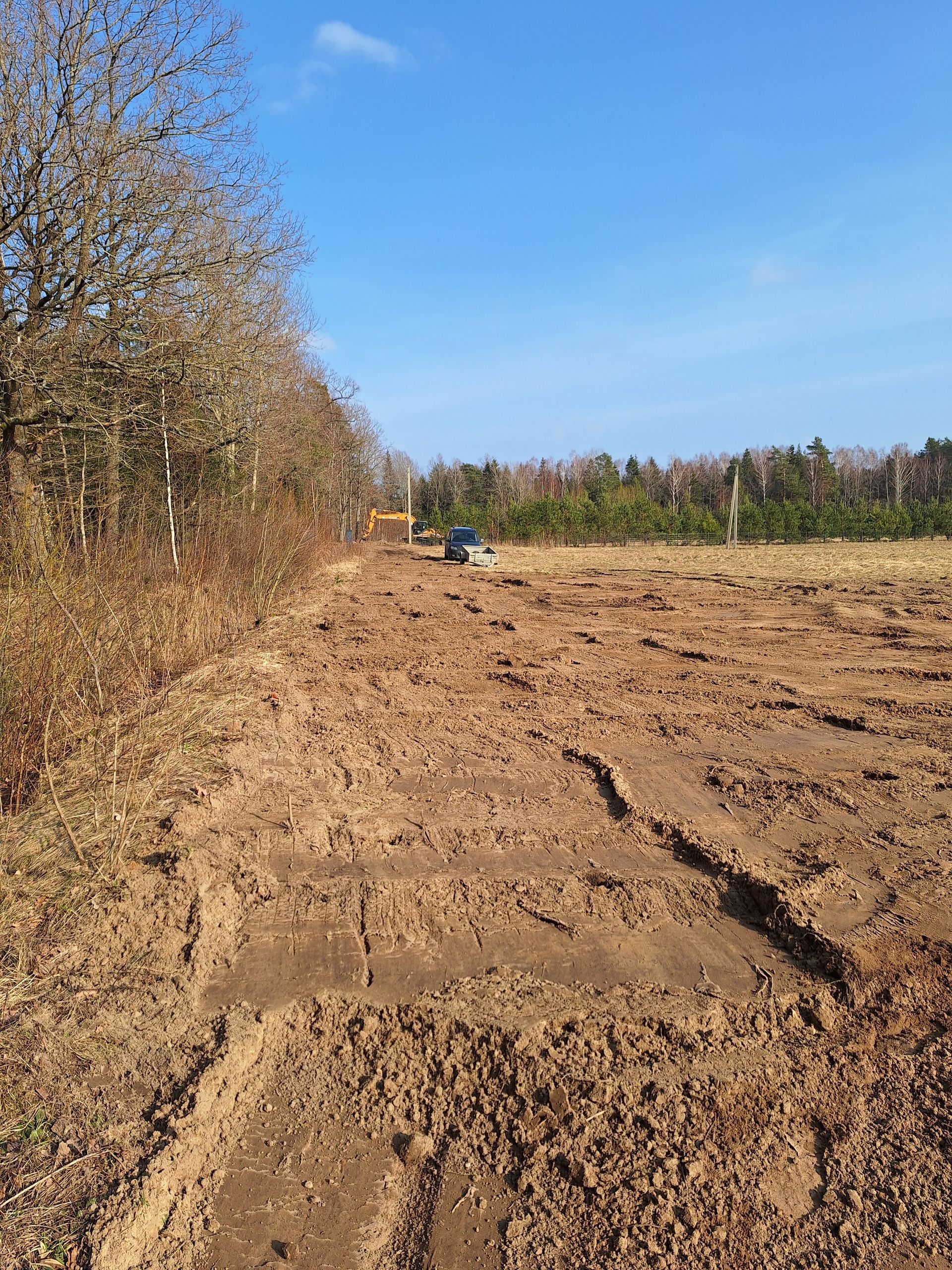 Kelias, einantis per lauką