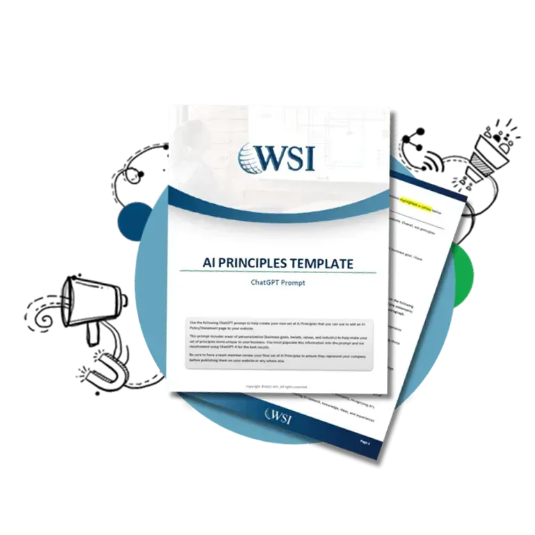 A white paper with the words ai principles template on it