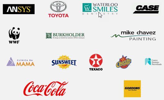 A bunch of logos including coca cola and toyota