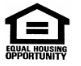 A black and white logo for equal housing opportunity.