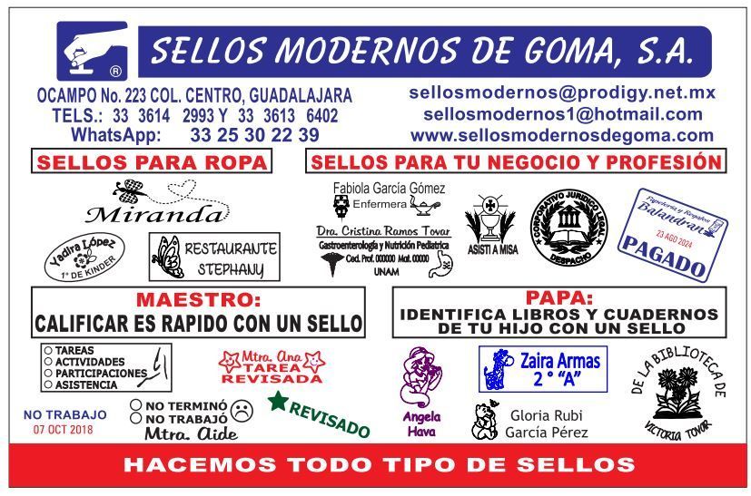 SELLOS MODERNOS DE GOMA - volante