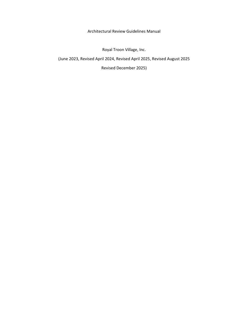 Architectural Review Guidelines Manual