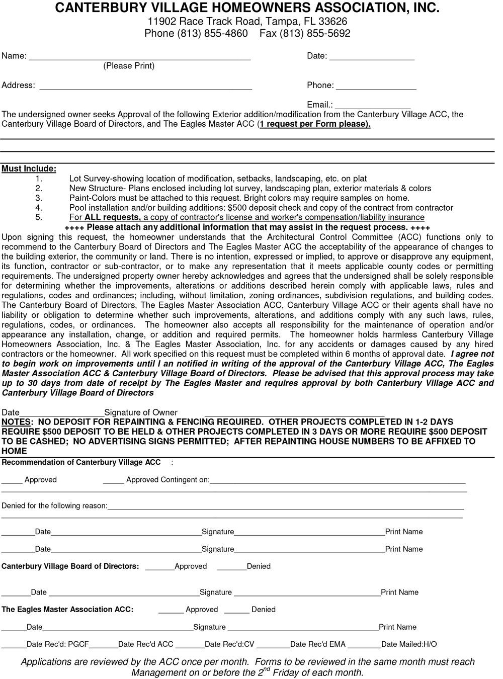 Architectural Request Form