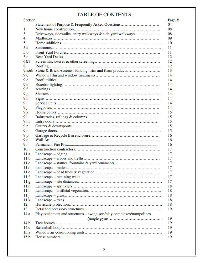 Windsor Park Architectural Review Guidelines Manual (updated November 2018)