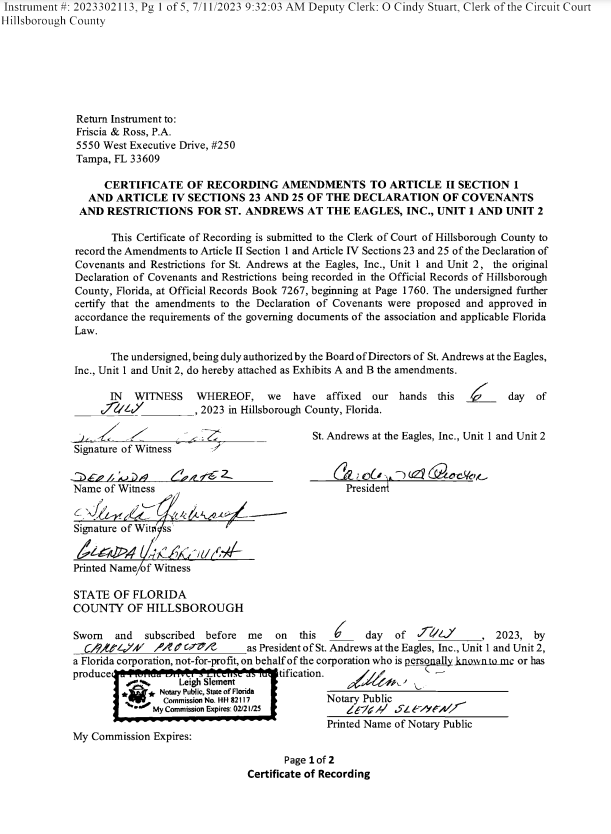 A white piece of paper with signatures on it.