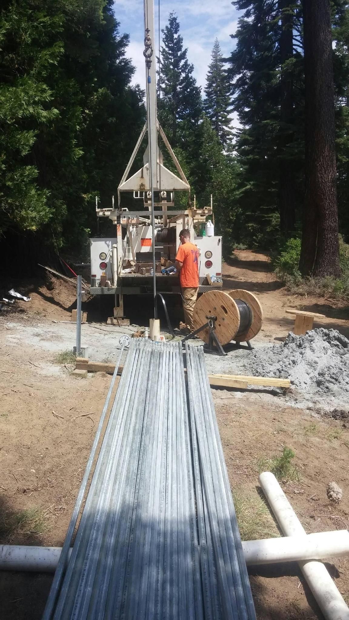 Man Preparing Drilling Rig — Rescue, CA — Triangle Well Drilling