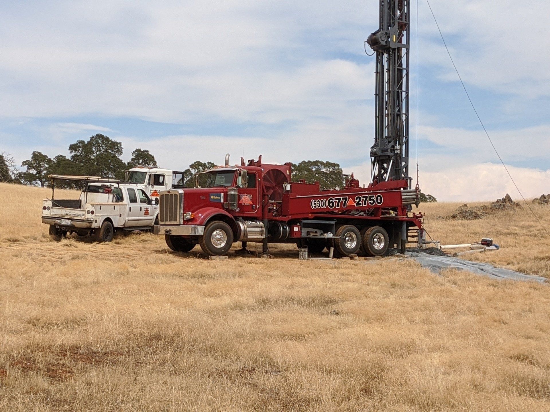 Drill Rig and Pickup Truck — Rescue, CA — Triangle Well Drilling