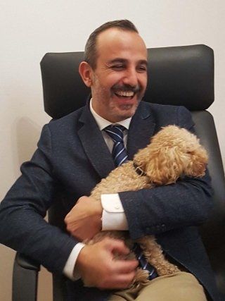 Marcello Gori con il suo cane