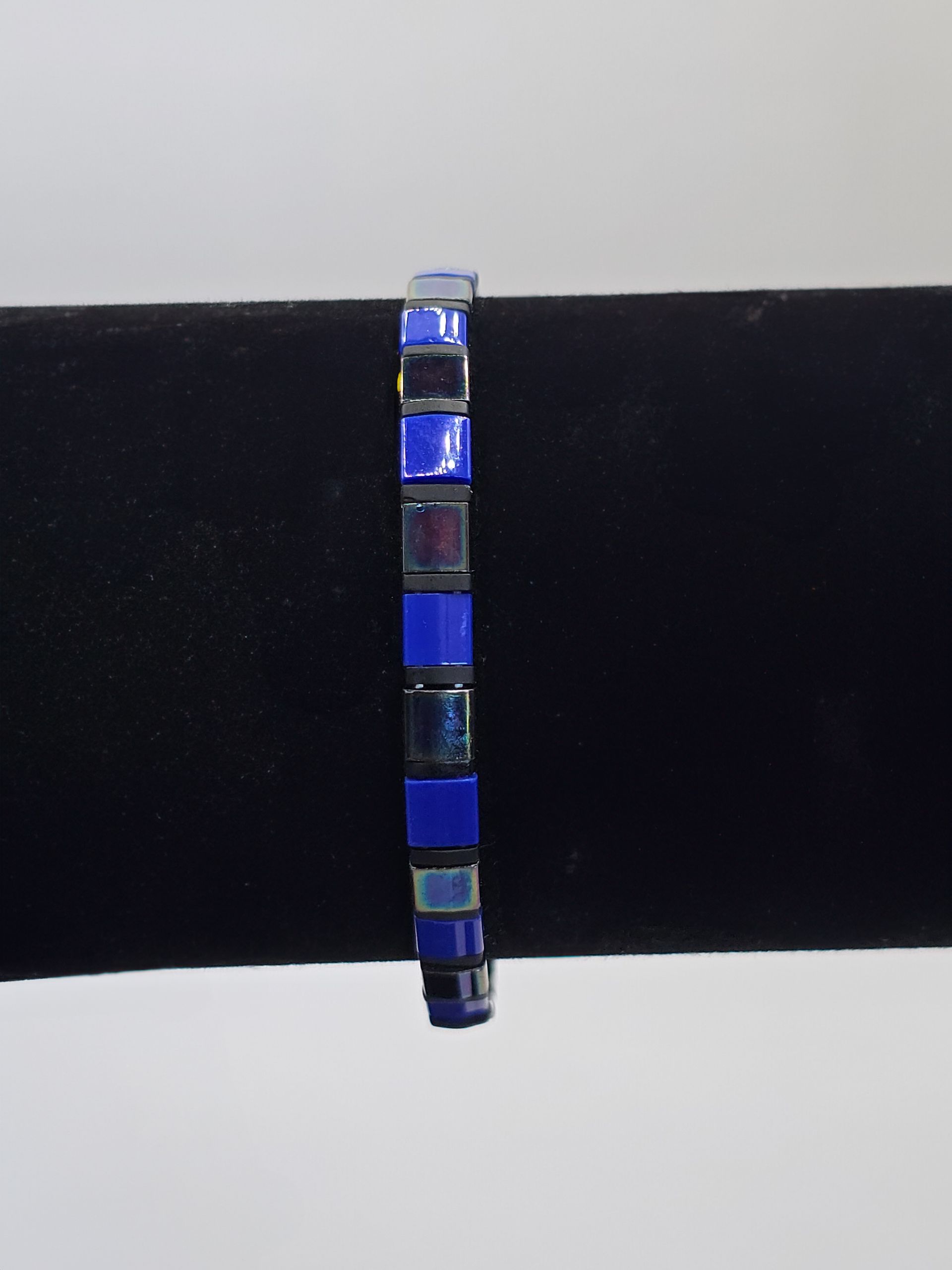 Blauw en zwarte armband