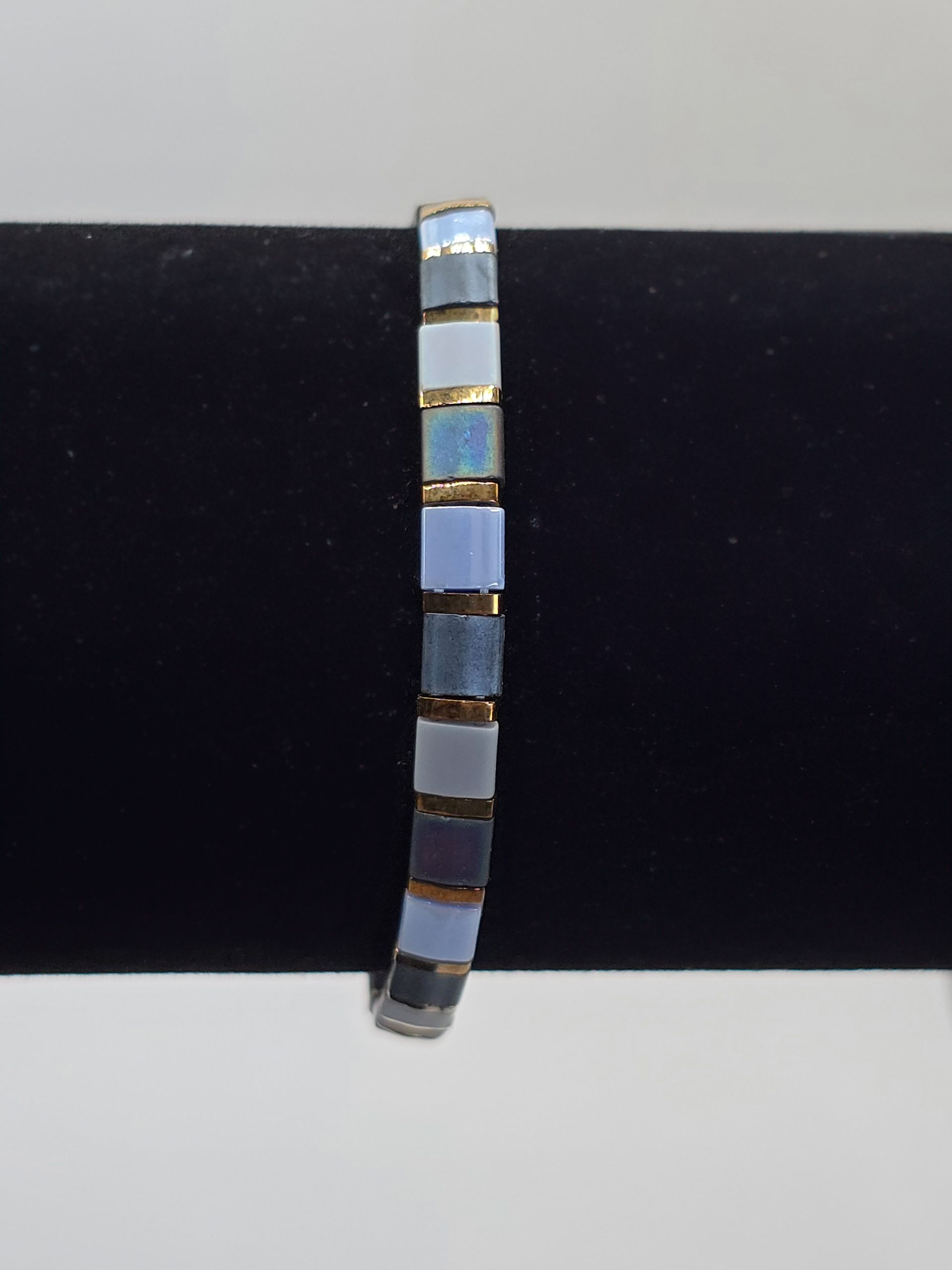 blauw en bronze armband