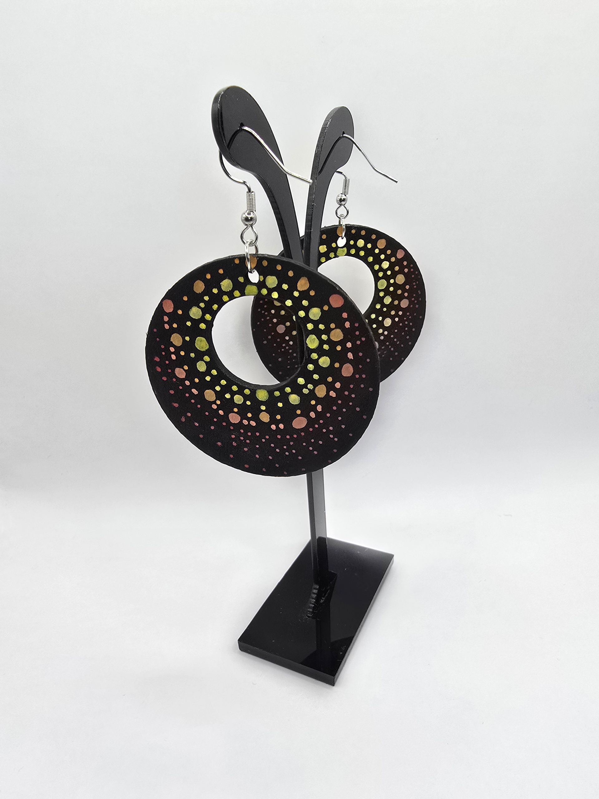 houten cirkel oorbellen 2