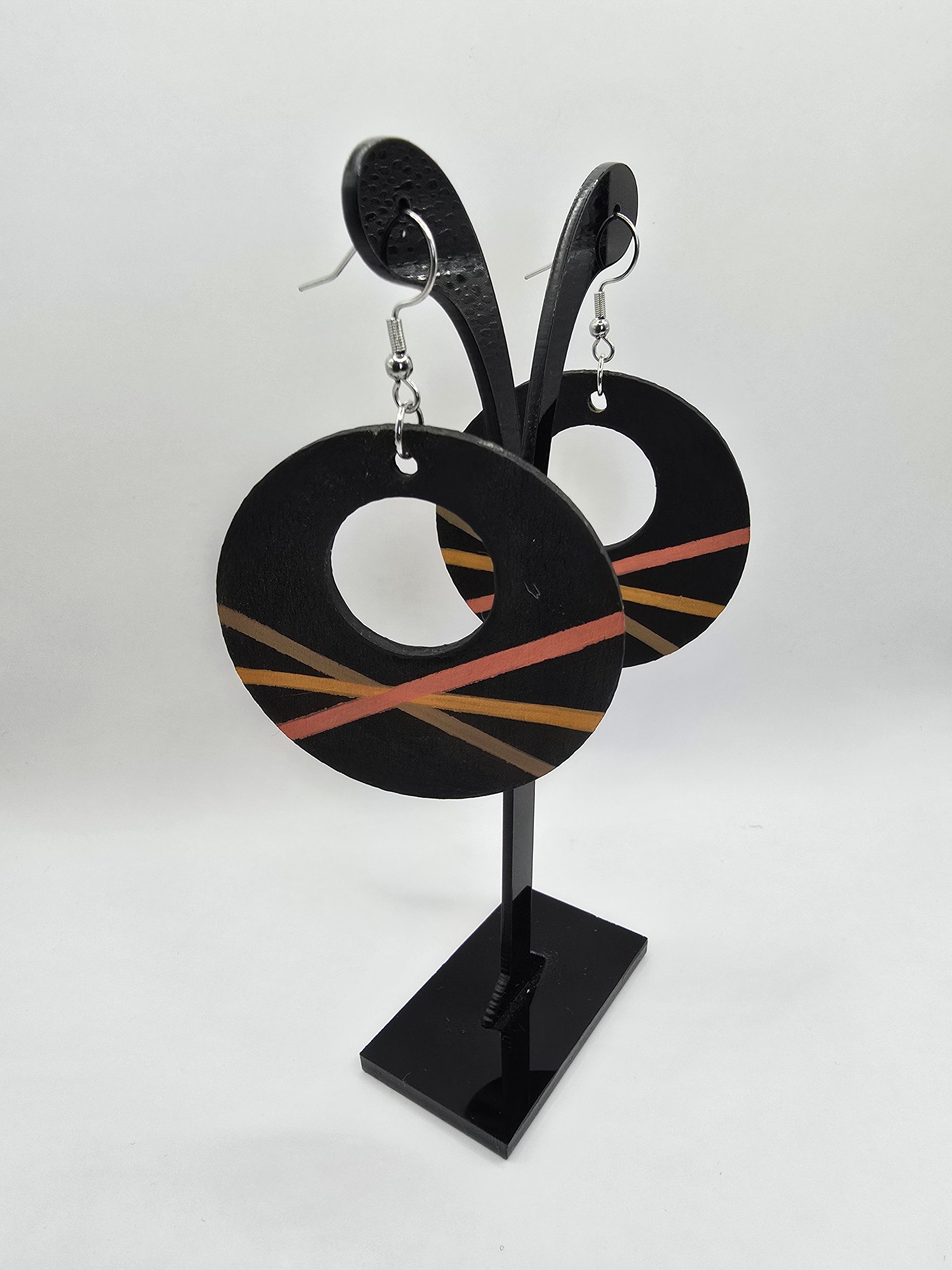 houten cirkel oorbellen 1