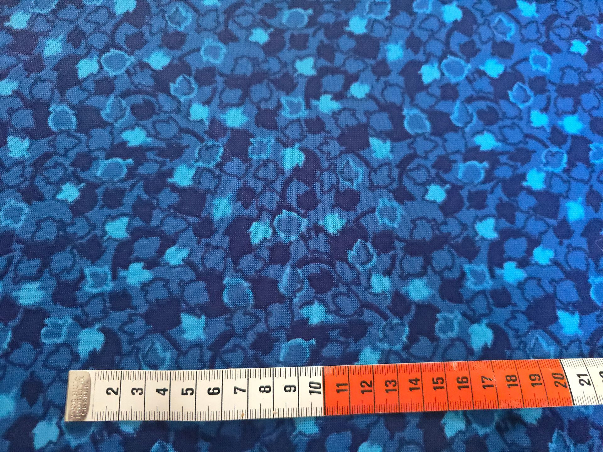 Trevira 2000 Blauw met kleine blaadjes