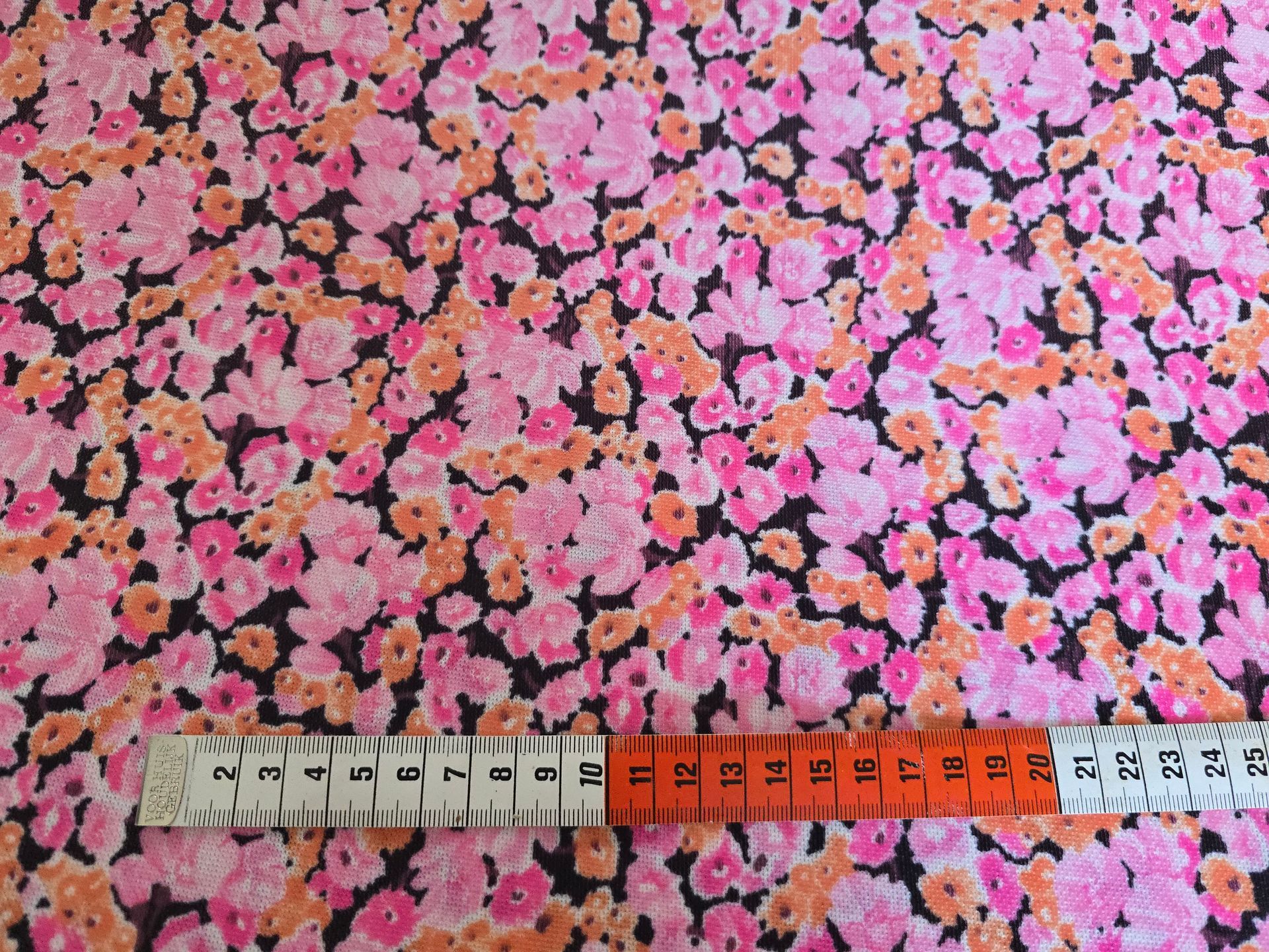 Trevira 2000 Roze en oranje bloemetjes