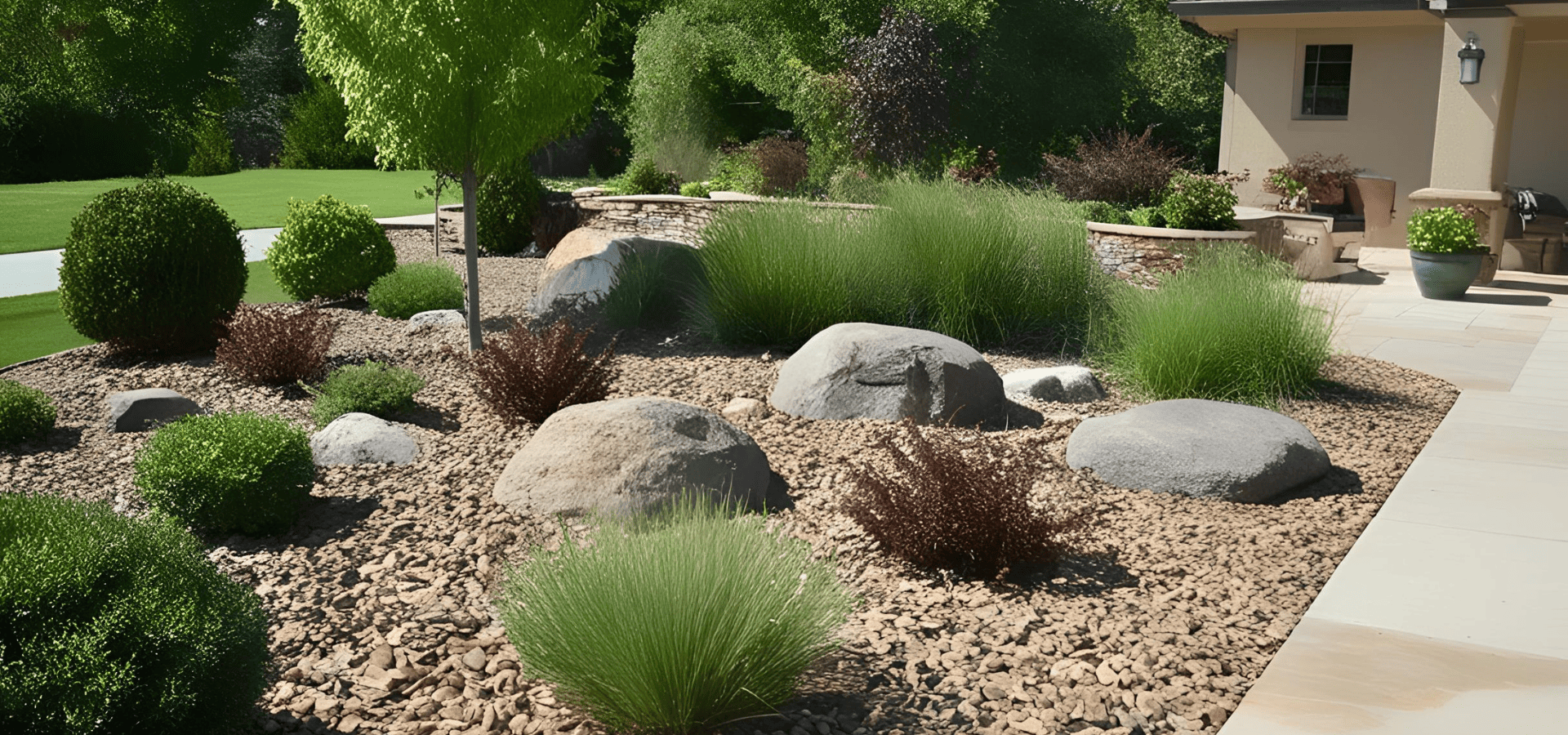 A landscape in Louisville with clear defensible zones