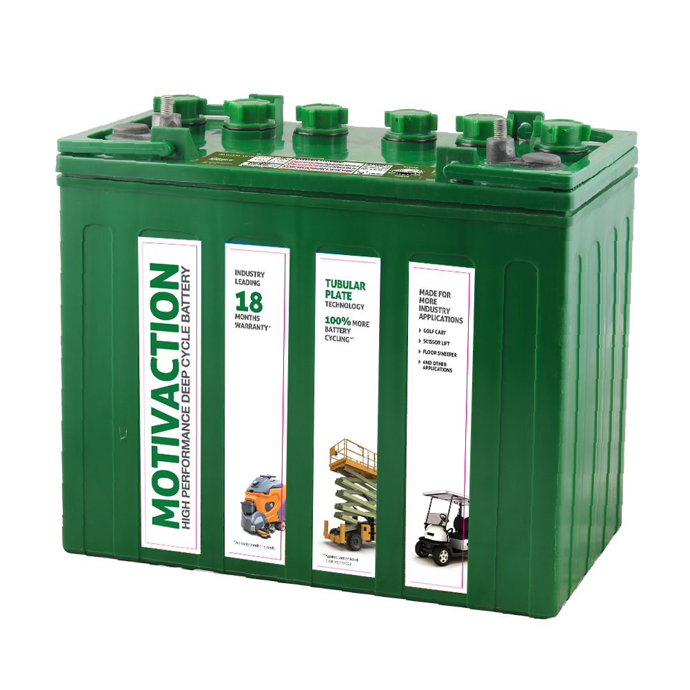 A green battery with the word motivation on it