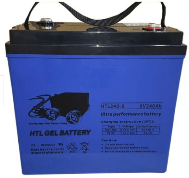 A blue htl gel battery