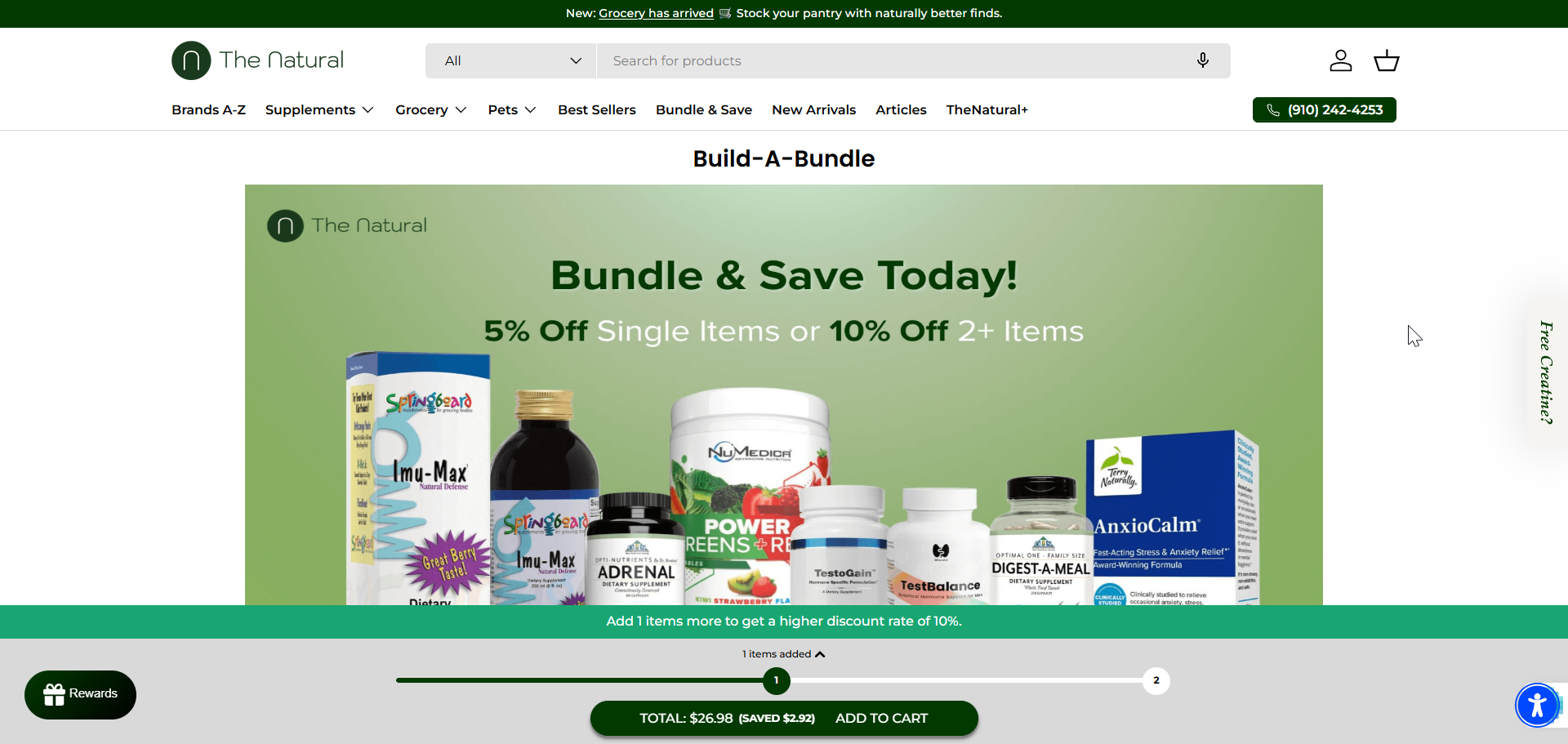 The Natural Shopify store: bundle & save
