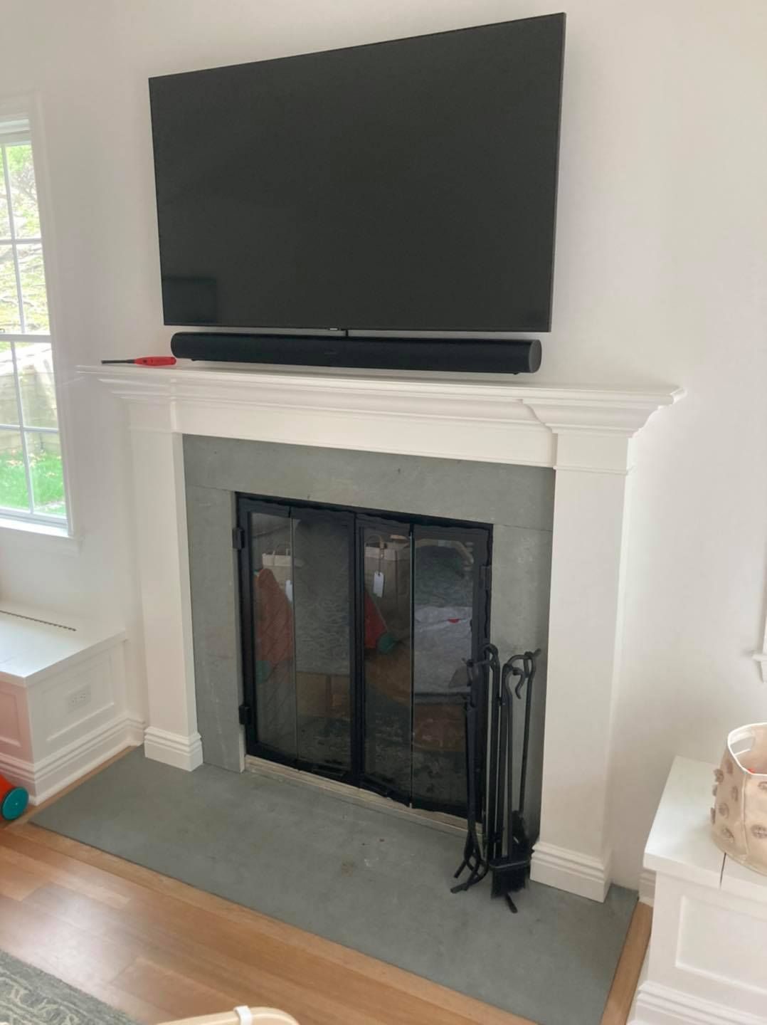 Installed Fireplace and White Wall