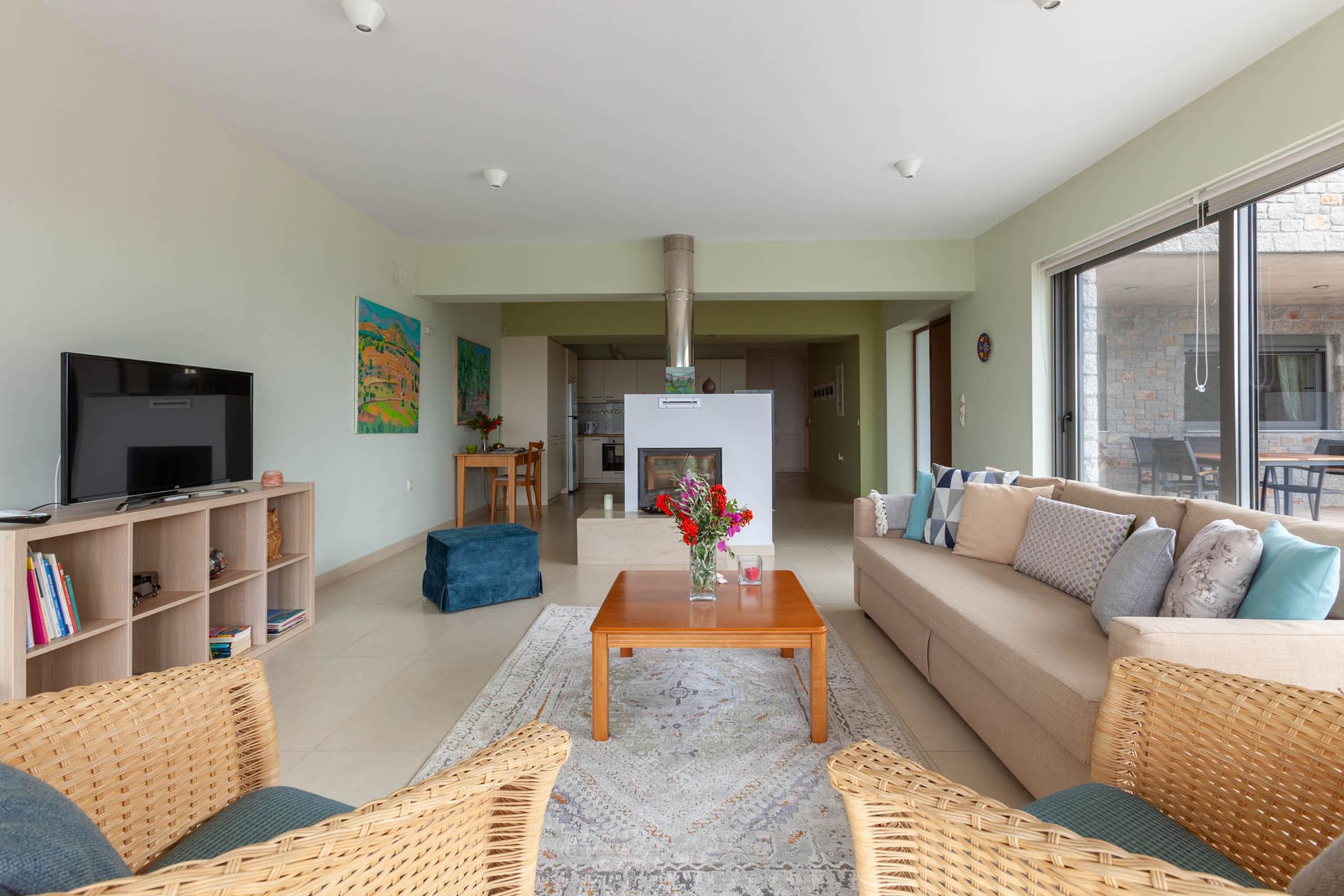 Light-filled villa living room