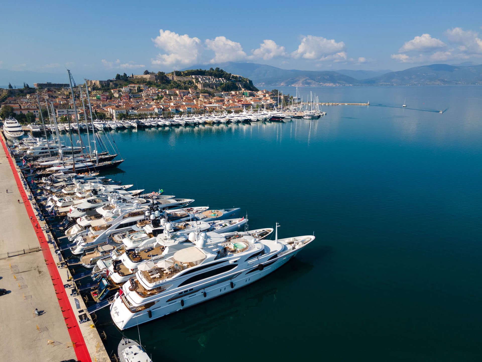 Nafplio waterfront photographed from above