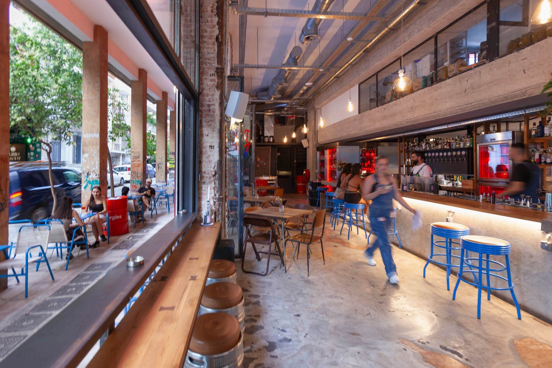 Contemporary bar and dining interior