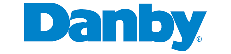 A blue danby logo on a white background