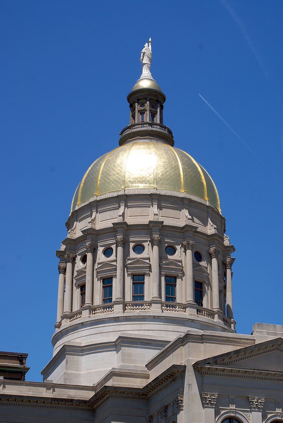 Close-up of the gold dome of the Georgia State Capitol