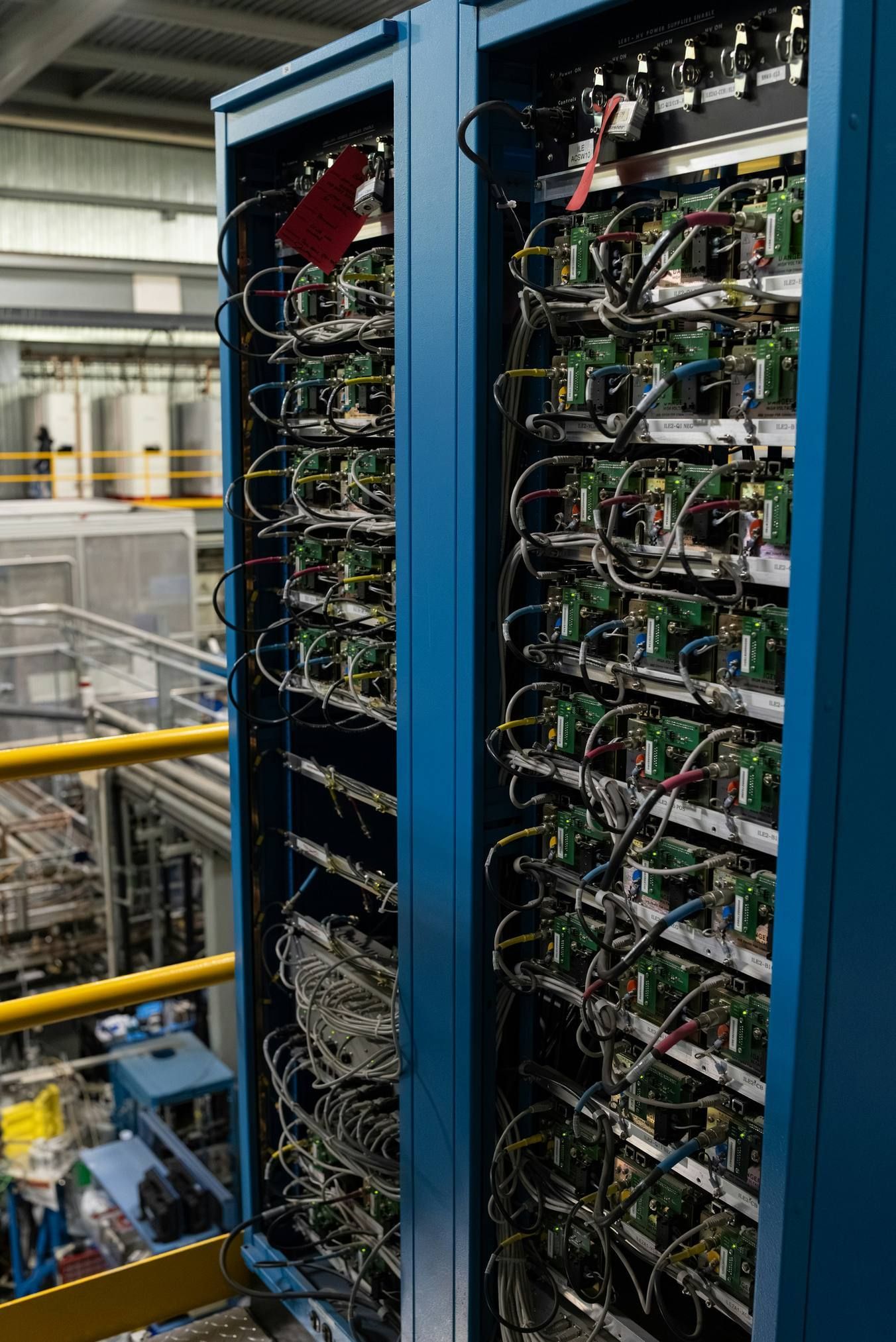Technical equipment and wiring inside data center racks