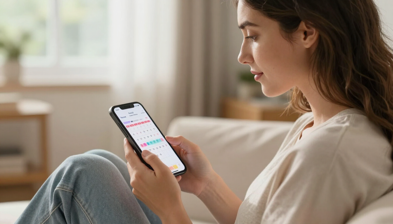 Mujer revisando su ciclo menstrual