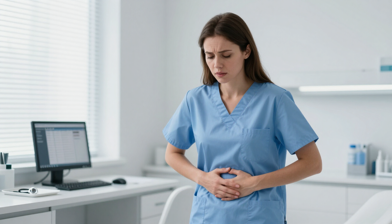 Mujer con dolor pélvico buscando atención médica