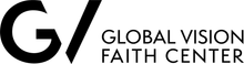 A black and white logo for the global vision faith center