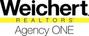 Weichert Realtors Agency ONE logo: black text over a yellow horizontal rectangle.