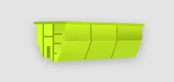 Lime green dumpster on a white background.