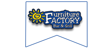 A logo for furniture factory bar and grill