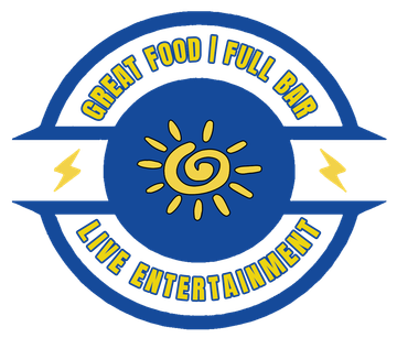 A logo for great food full bar live entertainment